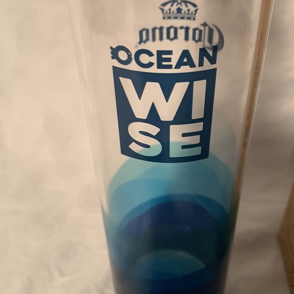 Corona Glass Water Bottle Ocean Wise Screw Off Metal Lid - Picture 2 of 5